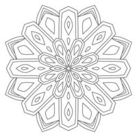 mandala fofa. flor redonda ornamental doodle isolada no fundo branco. ornamento decorativo geométrico em estilo oriental étnico. vetor