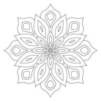 mandala fofa. flor redonda ornamental doodle isolada no fundo branco. ornamento decorativo geométrico em estilo oriental étnico. vetor