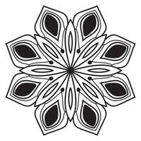 mandala fofa. flor redonda ornamental doodle isolada no fundo branco. ornamento decorativo geométrico em estilo oriental étnico. vetor