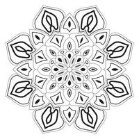 mandala fofa. flor redonda ornamental doodle isolada no fundo branco. ornamento decorativo geométrico em estilo oriental étnico. vetor