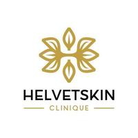letra h design de logotipo de folha de beleza para cuidados com a pele e indústria da moda vetor
