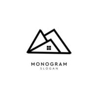 logotipo doméstico de monograma de arte gráfica gratuito para empresa de negócios vetor