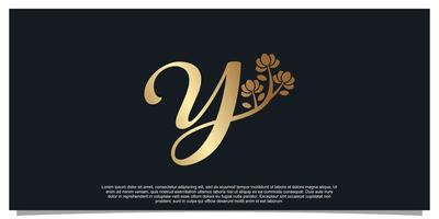 letra de design de logotipo y com vetor premium de conceito exclusivo de flor