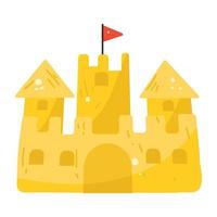 ícone de adesivo fácil de usar do castelo vetor
