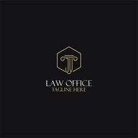 jv design de iniciais de monograma para logotipo jurídico, advogado, advogado e escritório de advocacia vetor