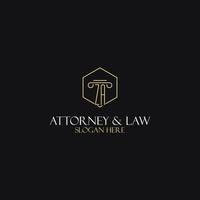 za design de iniciais de monograma para logotipo jurídico, advogado, advogado e escritório de advocacia vetor