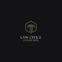 design de iniciais de monograma de tv para logotipo jurídico, advogado, advogado e escritório de advocacia vetor