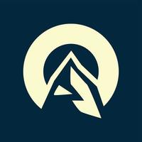ícone de logotipo de vetor de montanha simples e luxuoso