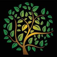 ícone de logotipo de vetor de árvore verde elegante