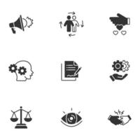 conjunto de ícones de ética empresarial. elementos de vetor de símbolo de pacote de ética empresarial para web infográfico