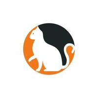 design de logotipo de vetor de gato. design de logotipo de loja de animais. logotipo de cuidados com animais de estimação.