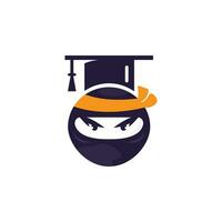 design de logotipo de vetor de educação moderna ninja inteligente.