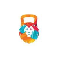 design de modelo de logotipo de leão de ginásio. ilustração de distintivo de ginásio de fitness. vetor