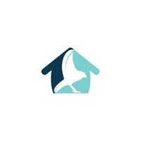 design de logotipo de vetor de pássaro em casa.