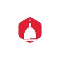 design de logotipo de torre de mesquita estrela. conceito de design de logotipo islâmico. vetor