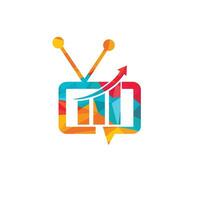 modelo de design de logotipo de tv de finanças. ilustração em vetor tv gráfico logotipo design.