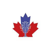 design de logotipo de vetor de tecnologia do Canadá. design de ilustração de modelo de logotipo de vetor de mídia digital.