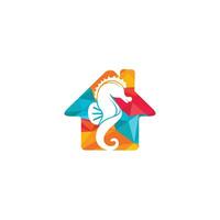 cavalo-marinho design de logotipo de vetor em casa.