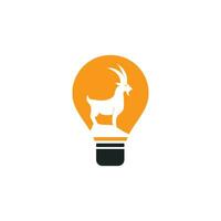 lâmpada lâmpada cabra logotipo modelo vector design. um conceito de logotipo de cabra de barba.