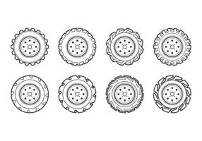 Vetor de ícone do pneu do trator livre
