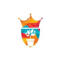 design de logotipo de vetor de jardim rei. modelo de design de logotipo natural e orgânico rei.