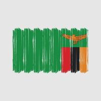 vetor de pincel de bandeira da Zâmbia. design de vetor de pincel de bandeira nacional