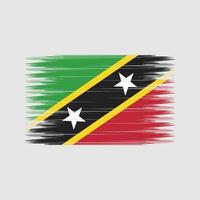 pincel de bandeira de São Cristóvão e Nevis. bandeira nacional vetor