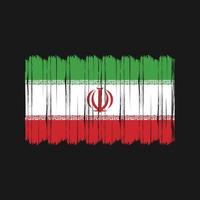 vetor de pincel de bandeira do Irã. design de vetor de pincel de bandeira nacional