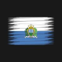 pincel de bandeira de são marino. bandeira nacional vetor