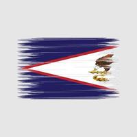 pincel de bandeira da samoa americana. bandeira nacional vetor