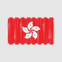 vetor de escova de bandeira de hong kong. design de vetor de pincel de bandeira nacional