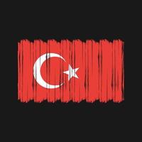 vetor de escova de bandeira da Turquia. design de vetor de pincel de bandeira nacional