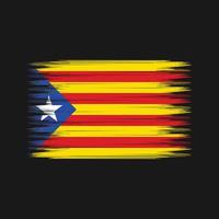 escova de bandeira da Catalunha. bandeira nacional vetor