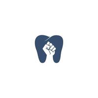 design de logotipo de vetor de dente e punho.