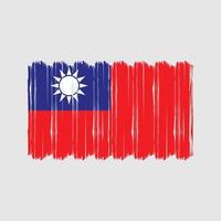 vetor de pincel de bandeira de taiwan. design de vetor de pincel de bandeira nacional