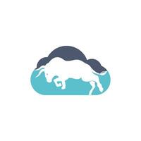 design de logotipo de vetor de forma de nuvem de touro.