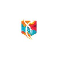 DNA humano e design de logotipo genético. vetor