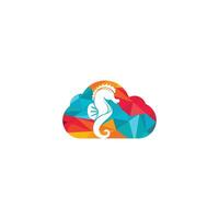 design de logotipo de vetor de cavalo marinho.