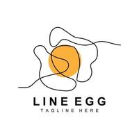 modelo de design de logotipo de ovo. vetor de alimentos naturais de animais que põem ovos. logotipo de design de arte de linha.