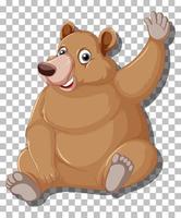 personagem de desenho animado de urso pardo isolado vetor