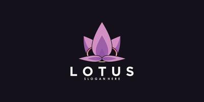 design de logotipo de lótus com vetor premium de conceito criativo