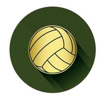 ícone de bola de vôlei dourada com efeito de sombra longa vetor