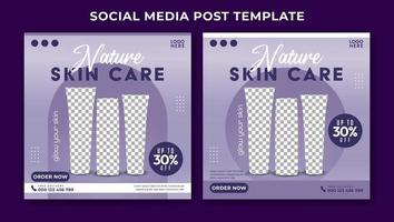 produto skincare mídia social post design de banner vetor