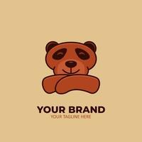 ilustração de mascote animal ícone de logotipo de urso confiante vetor