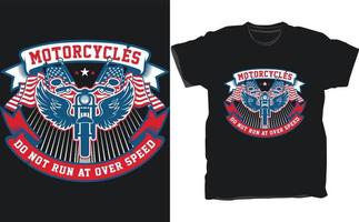 modelo de design de vetor de camiseta de motocicleta exclusivo