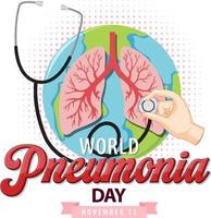 design de banner do dia mundial da pneumonia vetor