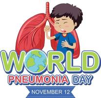 design de logotipo do dia mundial da pneumonia vetor