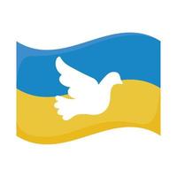 bandeira da ucrânia com pombo, sem guerra vetor