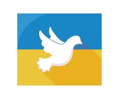 Ucrânia sem guerra, bandeira com pomba vetor