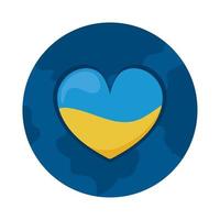 bandeira da ucrânia no coração vetor